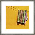 Towel Drying On A Clothesline In India Framed Print