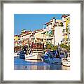 Town Of Grado Channel And Boats View Framed Print