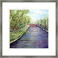 Towpath Bike Ride Framed Print