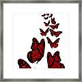 Trail Of The Red Butterflies Transparent Background Framed Print