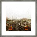 Train In The Rain Framed Print