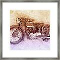Triumph Speed Twin 2 - 1937 - Vintage Motorcycle Poster - Automotive Art Framed Print