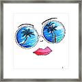 Tropical Reflection Pop Art Painting From The Aroon Melane 2015 Collection By Madart Framed Print