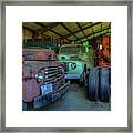 Truck Graveyard Warehouse Framed Print