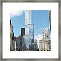 Trump Tower Overlooking The Chicago River Framed Print