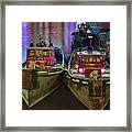 Tug Boats At Night Framed Print