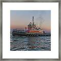 Tugboat Buckley Mcallister At Sunset Framed Print