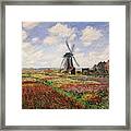 Tulip Fields With The Rijnsburg Windmill Framed Print