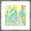 Turquoise And Yellow Framed Print
