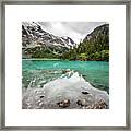 Turquoise Lake In The Mountains Framed Print