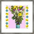 Turquoise Vase With Spring Bouquet Framed Print