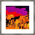 Twilight On The Plaza Santa Fe Framed Print