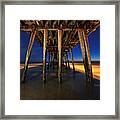 Twilight Under The Imperial Beach Pier San Diego California Framed Print