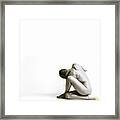 Twisted Figure On White Framed Print