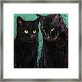 Two Black Cats Framed Print