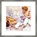 Two Boys On The Beach Framed Print