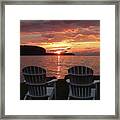 Two Chair Sunset Square Framed Print