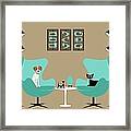 Two Egg Chairs With Dog And Cat Framed Print