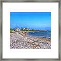 Two Lonely Walkers At A Beach Framed Print