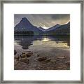 Two Medicine Lake And Sinopah Mountain Framed Print