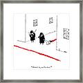 Two Mobsters Lost, Dragging A Dead Body And Leaving A Trail Of Blood. Framed Print