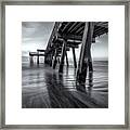 Tybee Pier Black And White Framed Print