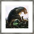 Tyrannosaurus Rex Eating A Styracosaurus Framed Print