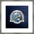 U. S.  Air Force Combat Control Teams - Combat Controller C C T Badge Over Blue Velvet Framed Print