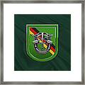 U. S.  Army 10th Special Forces Group Europe - 10 S F G  Beret Flash Over Green Beret Felt Framed Print