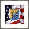 U. S.  Army 8th Special Forces Group - 8 S F G  Beret Flash Over American Flag Framed Print