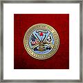 U. S. Army Seal Over Red Velvet Framed Print