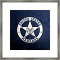 U. S. Marshals Service  -  U S M S  Badge Over Blue Velvet Framed Print