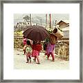 Umbrella Children Vietnamese Framed Print
