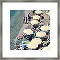 Umbrellas On The Beach - Nerja Framed Print