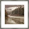 Umpqua River Fog Framed Print