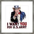 Uncle Sam -- I Want You Framed Print