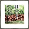 Under Hill Rd. Woodpile Framed Print