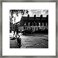 Under The Rain - Dublin, Ireland - Black And White Street Photography Framed Print