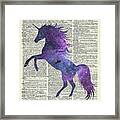 Unicorn In Space Framed Print