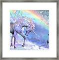 Unicorn Of The Rainbow Card Framed Print