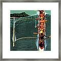 United Air Lines To Hawaii - Riding With Outrigger - Retro Travel Poster - Vintage Poster Framed Print