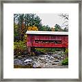 Upper Cox Brook Covered Bridge In Northfield Vermont Framed Print