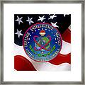 U. S. Defense Intelligence Agency - D I A Emblem Over Flag Framed Print