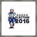 Us Election 2016 Republican Mascot Thumbs Up Cartoon Framed Print