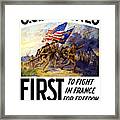 Us Marines - First To Fight In France Framed Print
