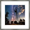 Utah Windmill And Milky Way Framed Print