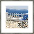 Vacations On  Santorini Framed Print