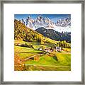 Val Di Funes, Italy Framed Print