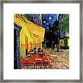 Van Gogh Cafe Terrace Place Du Forum At Night Framed Print