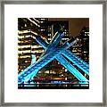 Vancouver Olympic Cauldron At Night Framed Print
